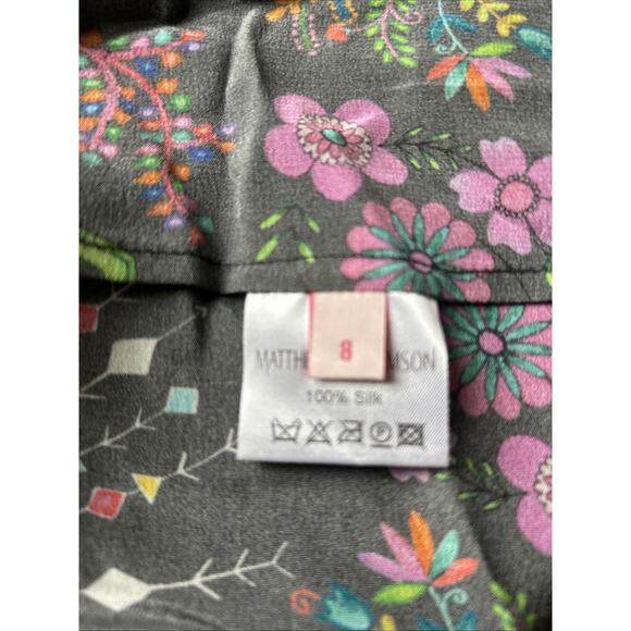 Matthew Williamson Silk Dress laceup with tassel hem bell long slv bright New 4 - Picture 16 of 16